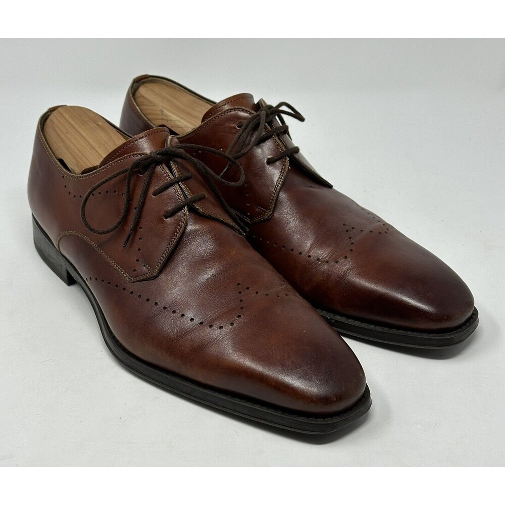 Magnanni Wingtip Oxfords Brown Men’s 10.5 Leather Dress Shoes Derby Brogue